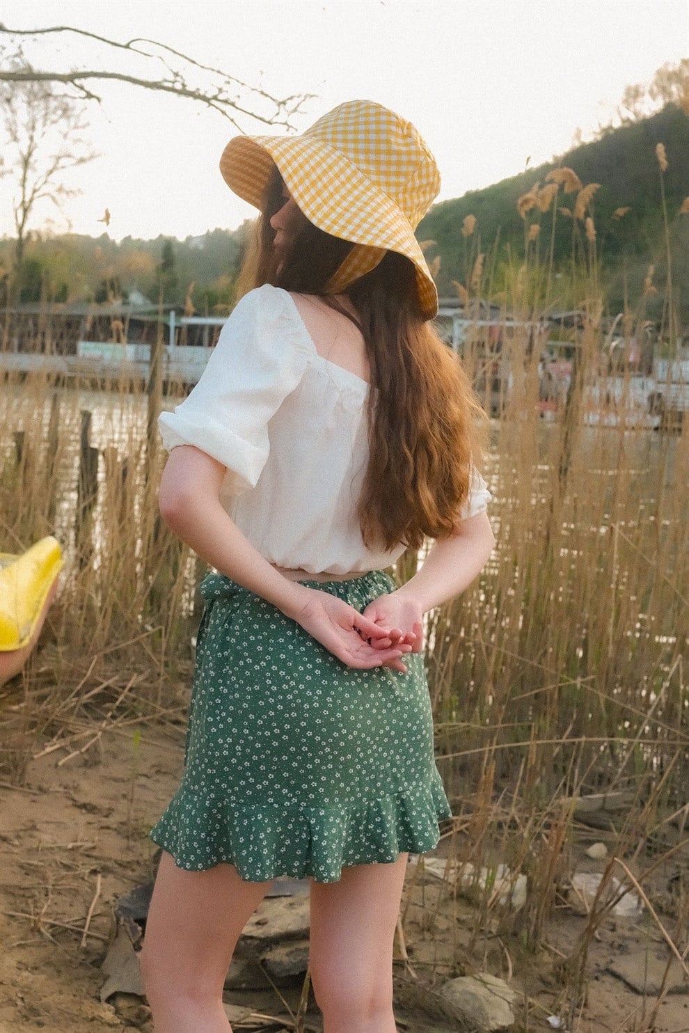 Yeşil Flory Şort Etek