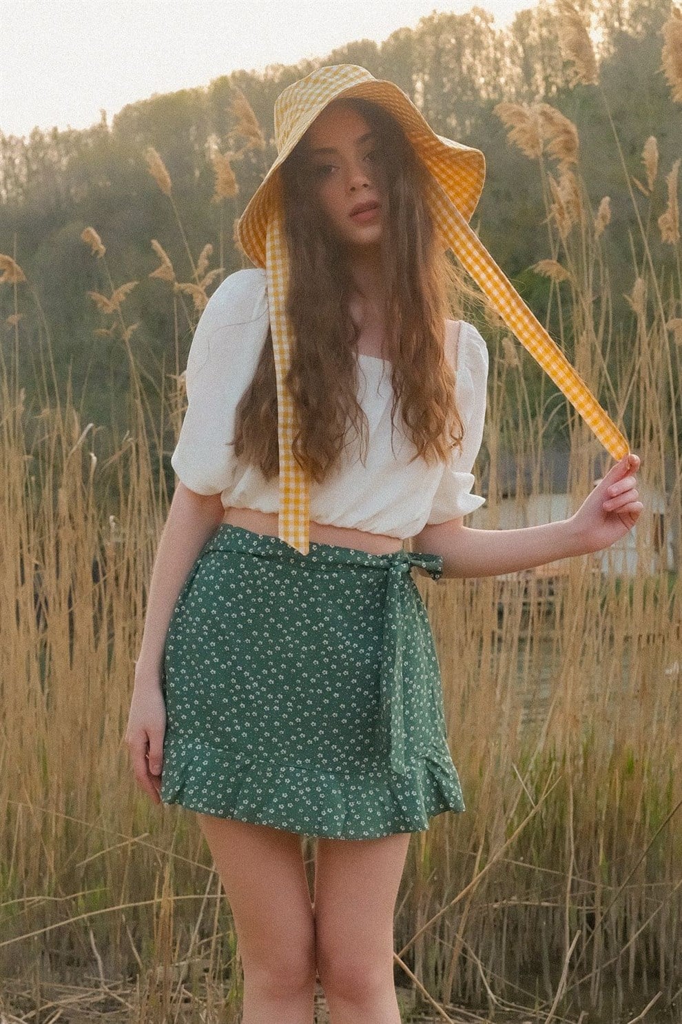 Yeşil Flory Şort Etek