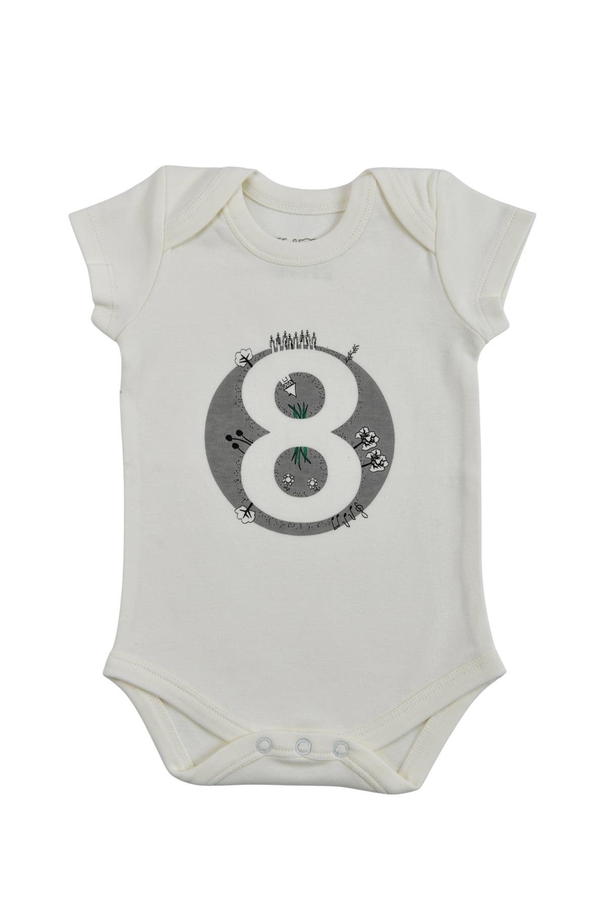 Bee Berry Kids Organik GOTS Sertifkalı 3'lü Unısex Bebek Body - 7,8,9 Ay
