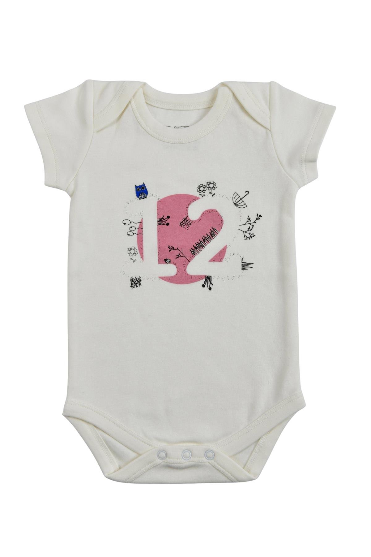Bee Berry Kids Organik GOTS Sertifkalı 3'lü Unısex Bebek Body - 10,11,12 Ay