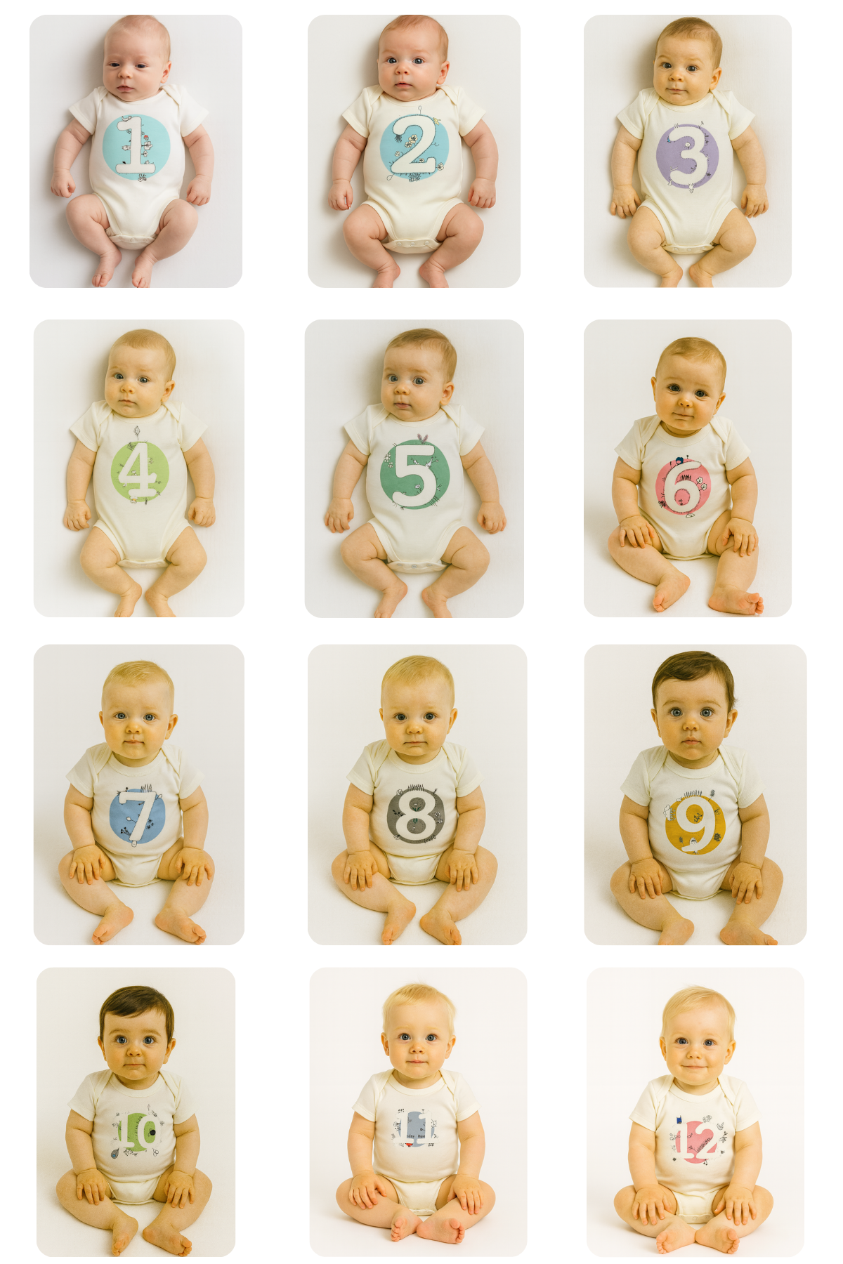 Bee Berry Kids Organik GOTS Sertifkalı 12'li Unısex Bebek Body
