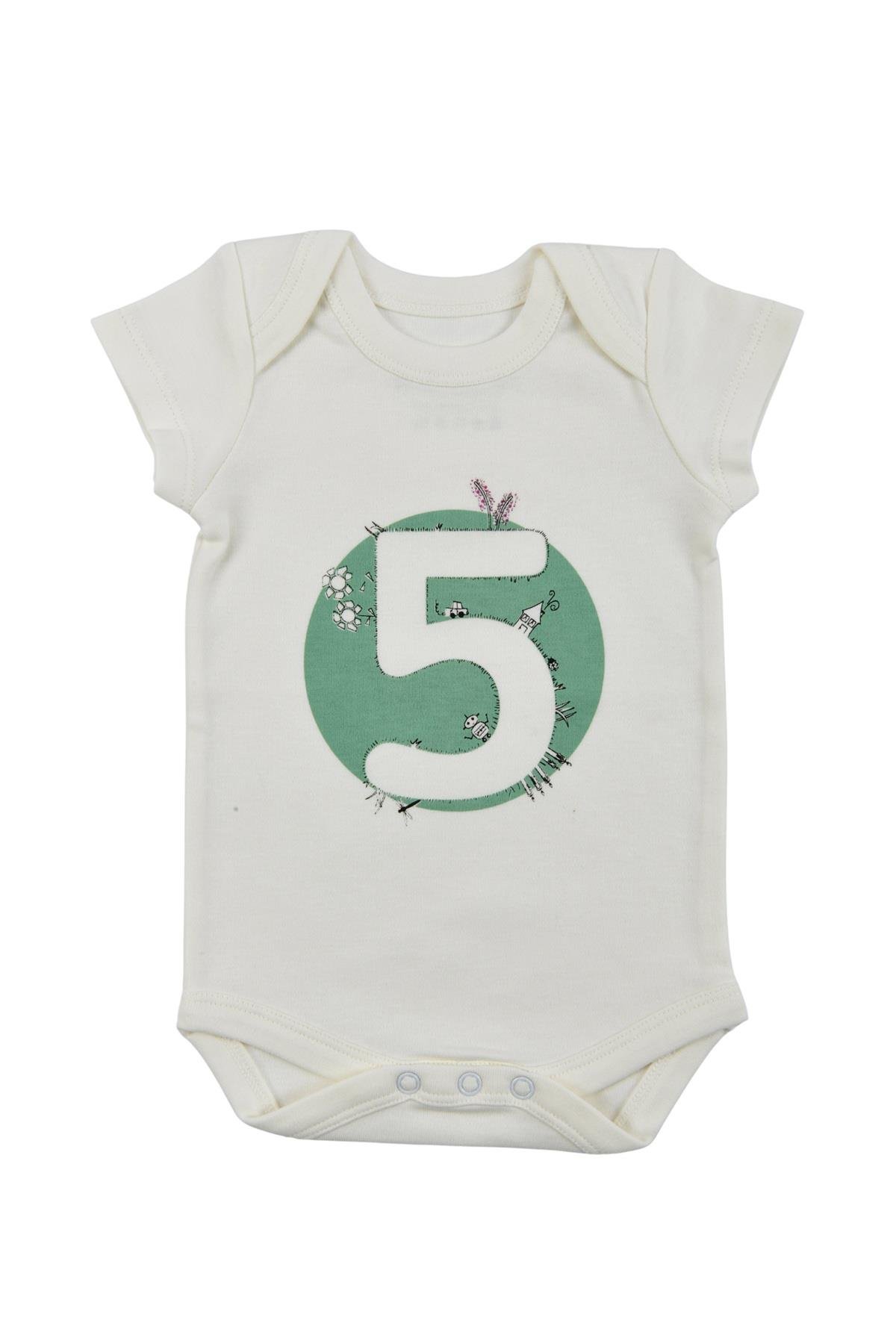 Bee Berry Kids Organik GOTS Sertifkalı 3'lü Unısex Bebek Body - 4,5,6 Ay