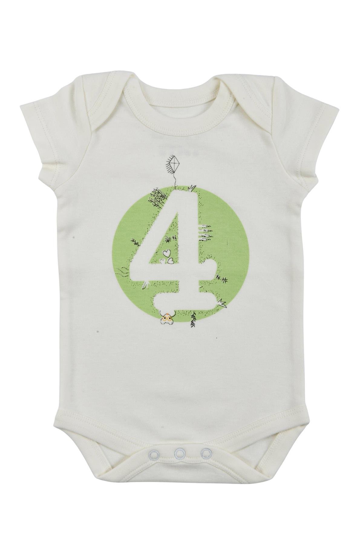 Bee Berry Kids Organik GOTS Sertifkalı 3'lü Unısex Bebek Body - 4,5,6 Ay