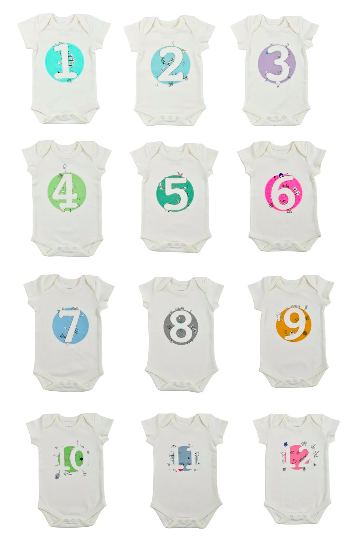 Bee Berry Kids Organik GOTS Sertifkalı 12'li Unısex Bebek Body