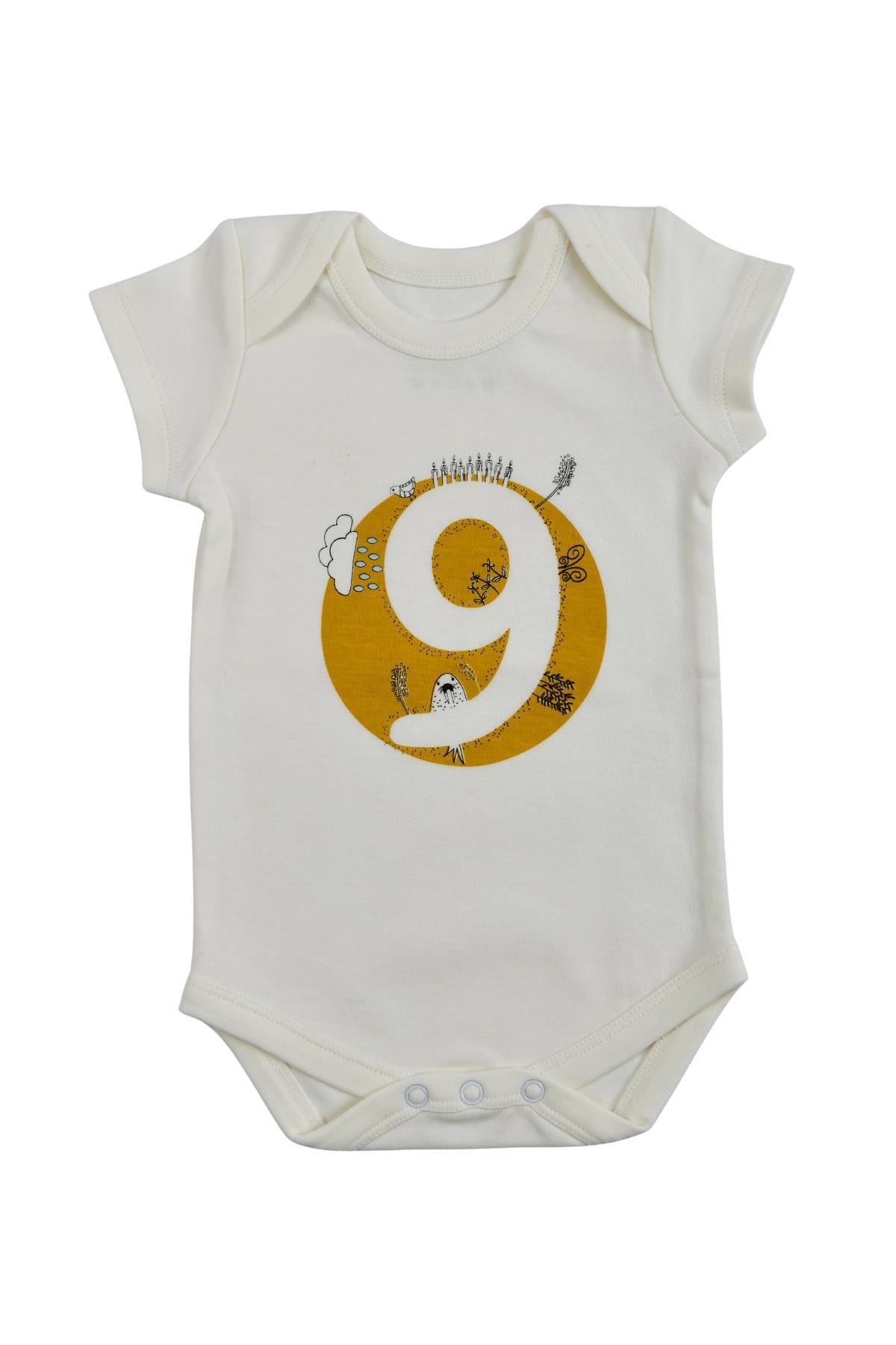 Bee Berry Kids Organik GOTS Sertifkalı 3'lü Unısex Bebek Body - 7,8,9 Ay