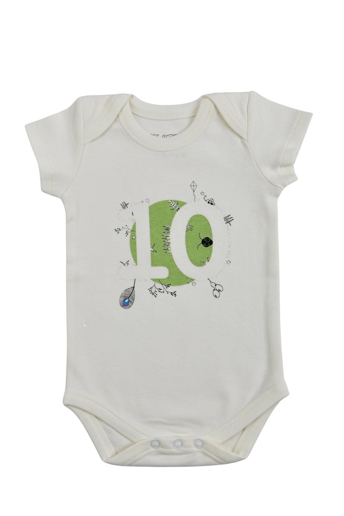 Bee Berry Kids Organik GOTS Sertifkalı 3'lü Unısex Bebek Body - 10,11,12 Ay
