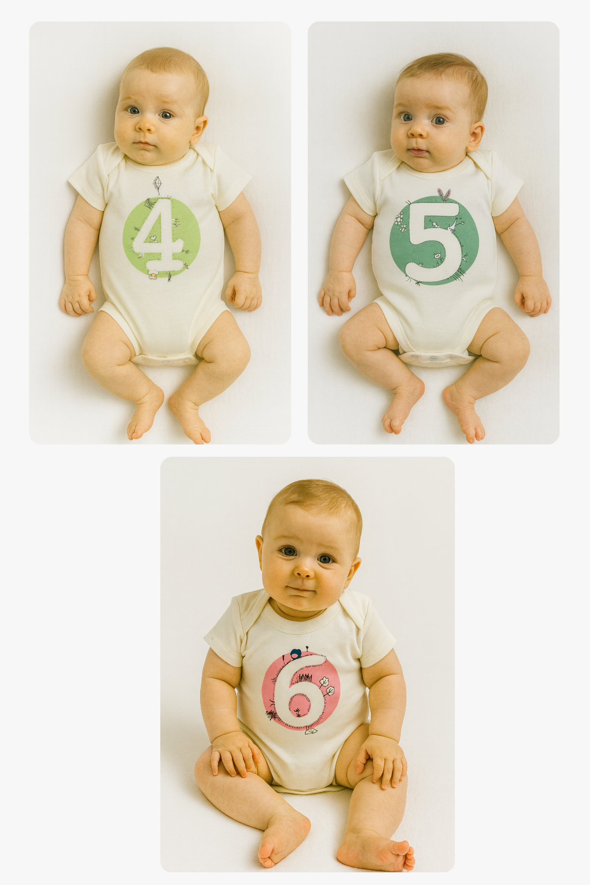Bee Berry Kids Organik GOTS Sertifkalı 3'lü Unısex Bebek Body - 4,5,6 Ay