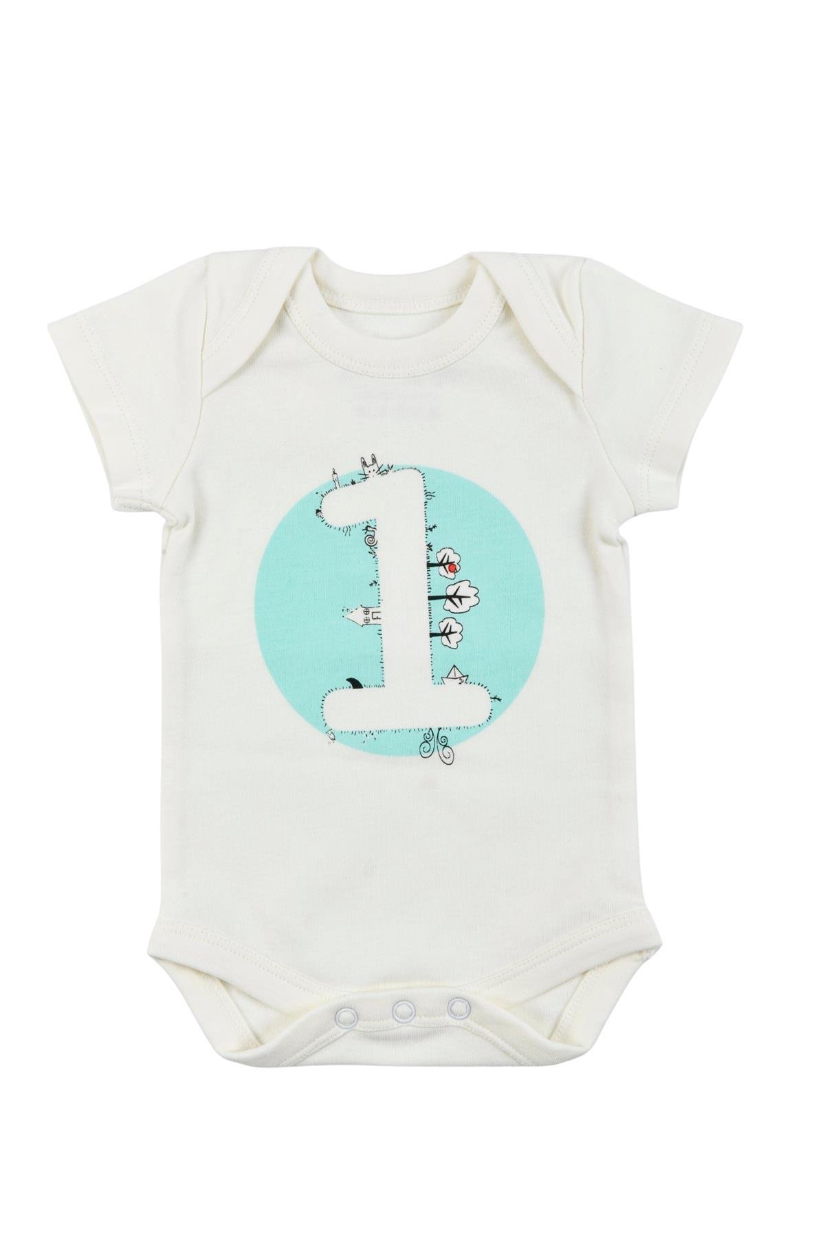 Bee Berry Kids Organik GOTS Sertifkalı 3'lü Unısex Bebek Body - 1,2,3 Ay