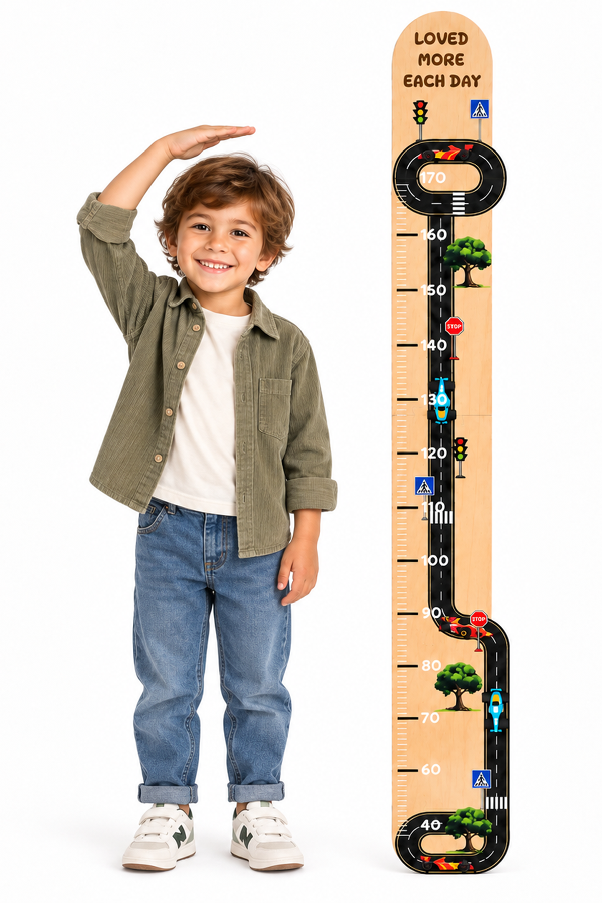 Grand Prix Adventure Premium Ahşap Çocuk Boy Ölçüm Cetveli