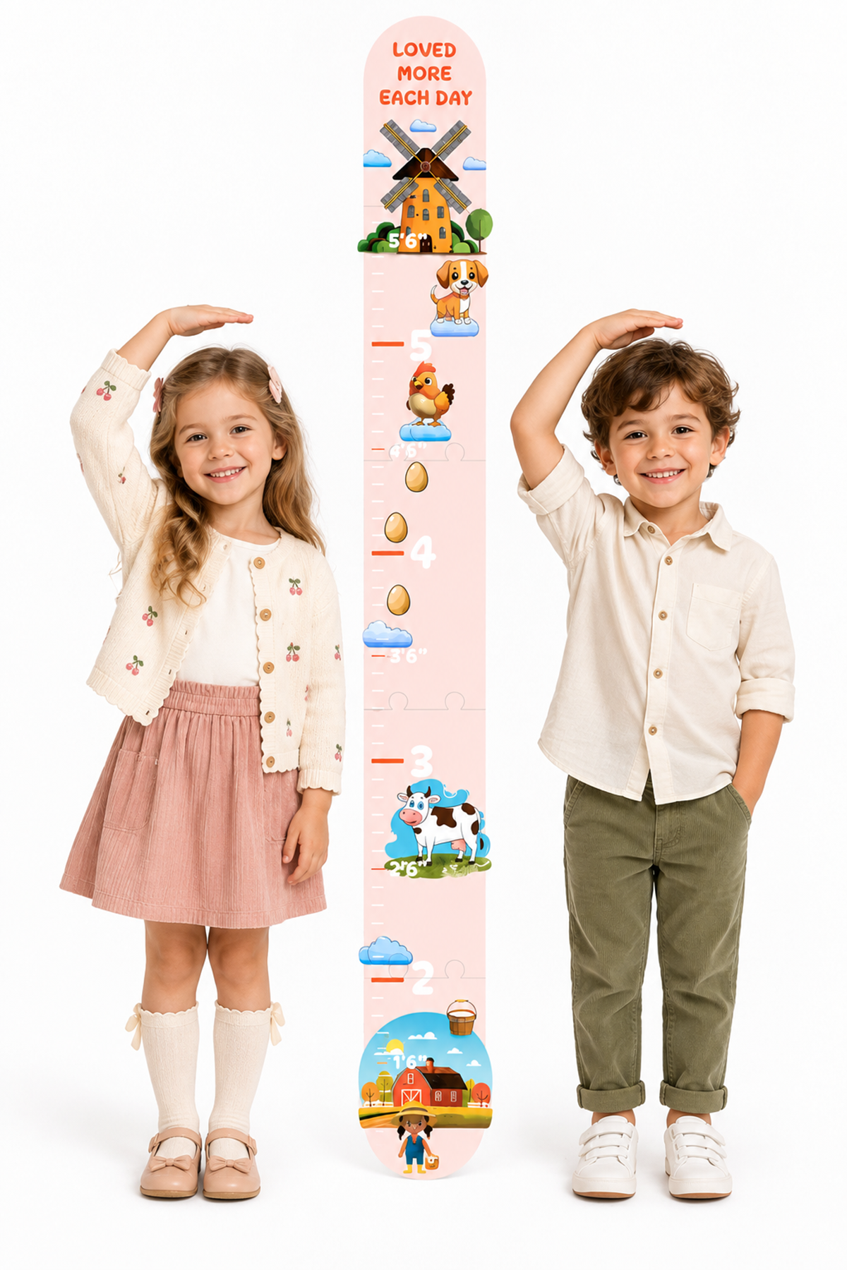 Little Farm Premium Ahşap Çocuk Boy Ölçüm Cetveli