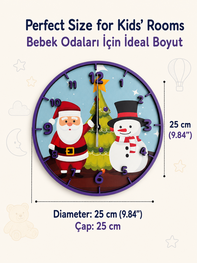 Noel Dream Premium Ahşap Duvar Saati