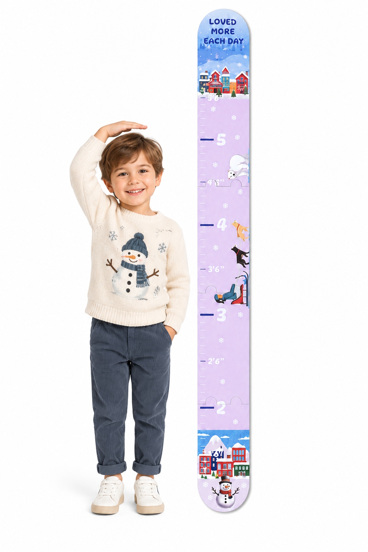 Nordic Winter Ahşap Çocuk Boy Ölçüm Cetveli