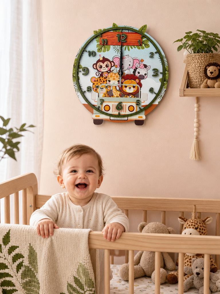 Safari Dreams Ahşap Duvar Saati