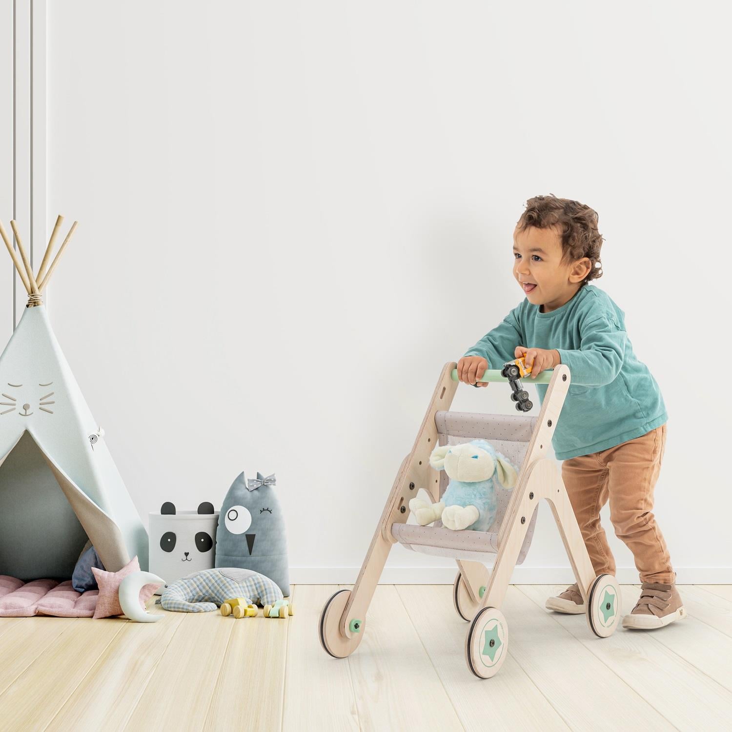 Trio Stroller İlk Adım Yürüteç ve Oyuncak Bebek Arabası