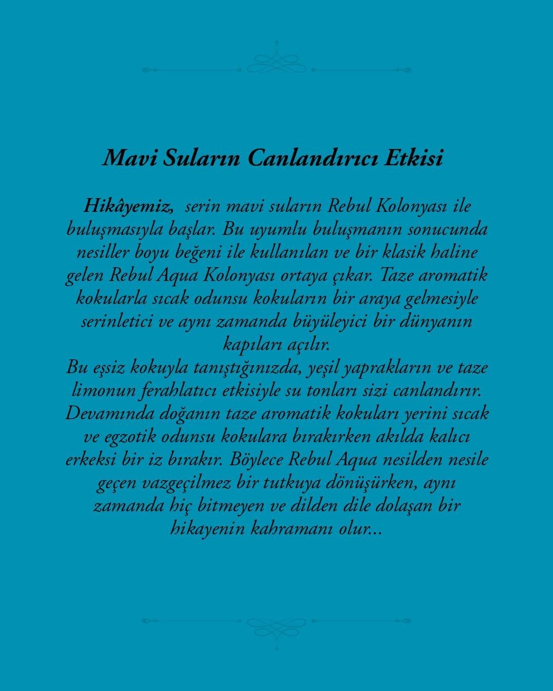 Rebul Aqua EDC Kolonya 100 ml Cam Şişe