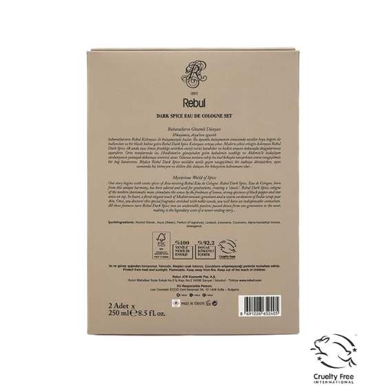 Rebul Dark Spice Edc Kolonya 250 ML 2'li Set
