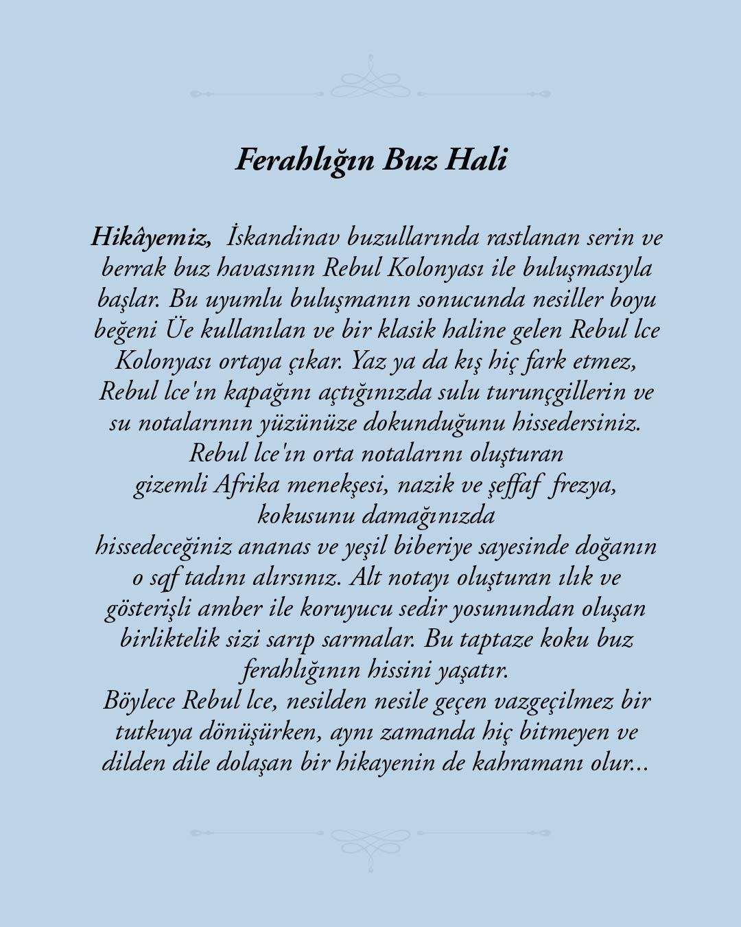 Rebul Ice EDC Kolonya 250 ml Cam Şişe