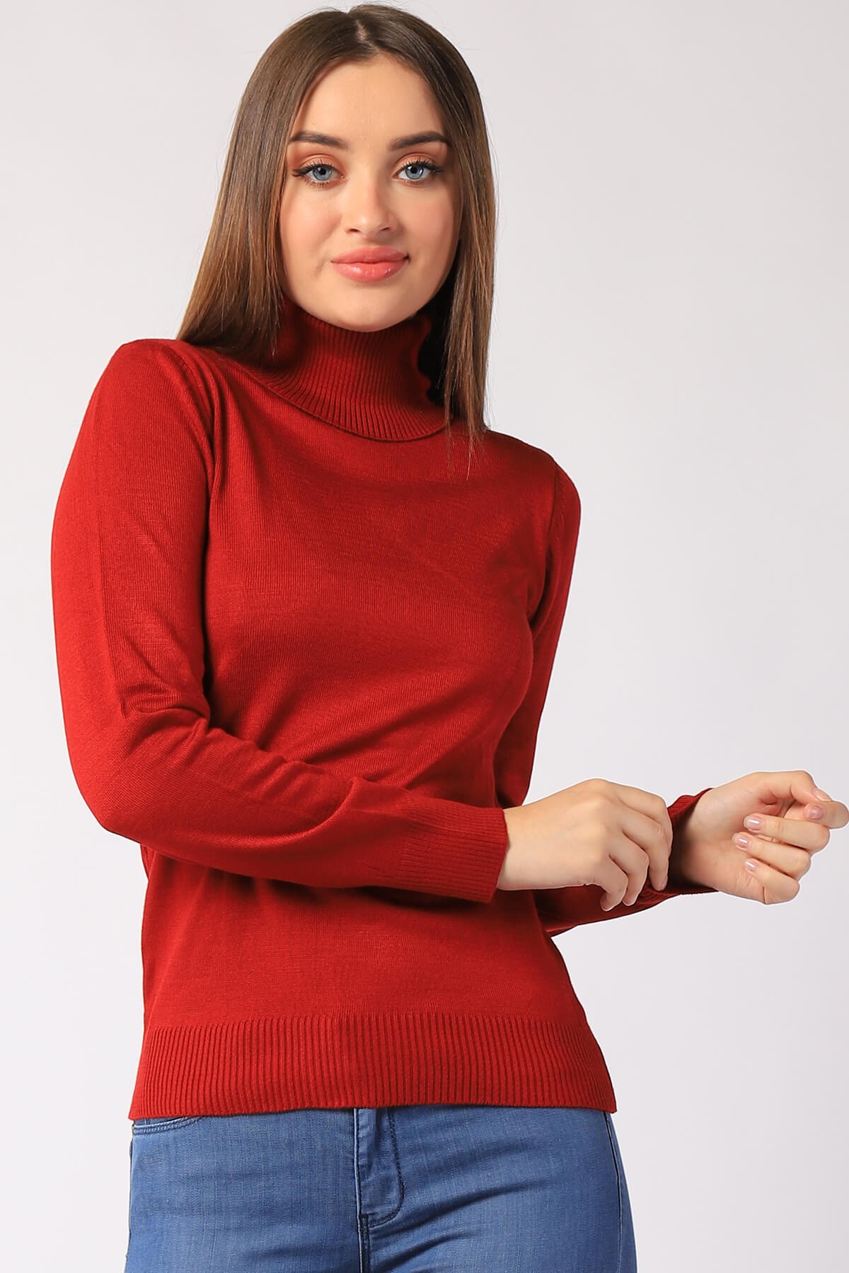   Kadın Boğazlı Triko 32805 BORDO  Kadın Boğazlı Triko 32805 BORDO