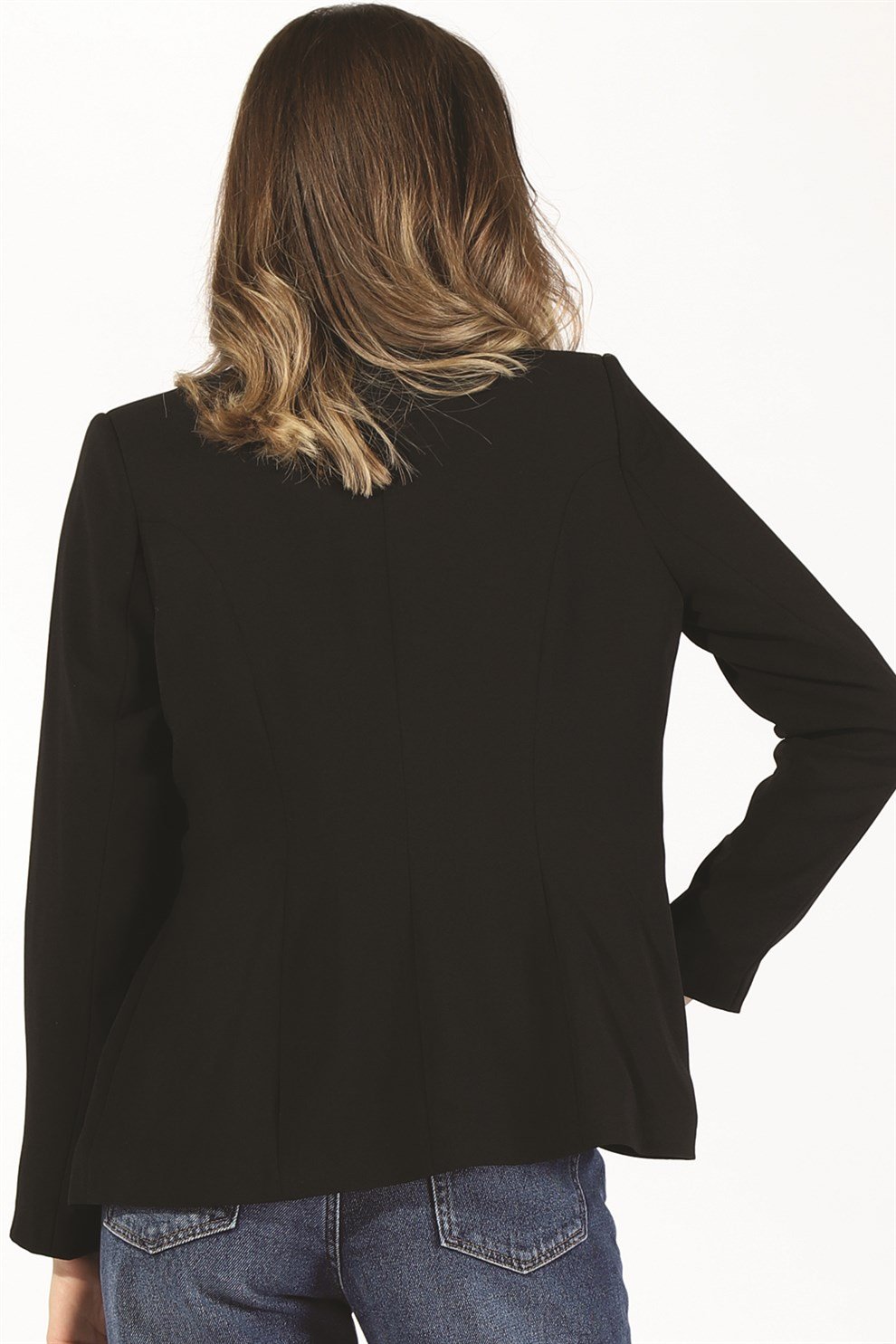 Bayan Gold Düğme Ceket 19623 SIYAHBayan Gold Düğme Ceket 19623 SIYAH