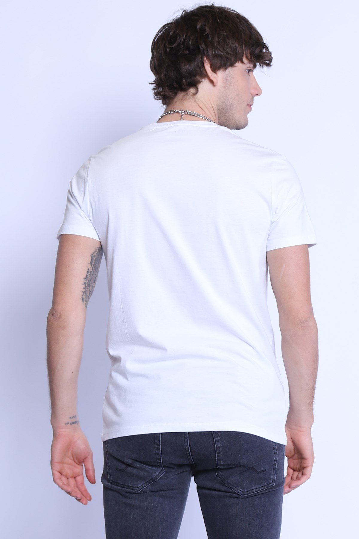 Erkek   Bisiklet Yaka Tshirt Ets 2082 ab BEYAZErkek   Bisiklet Yaka Tshirt Ets 2082 ab BEYAZ
