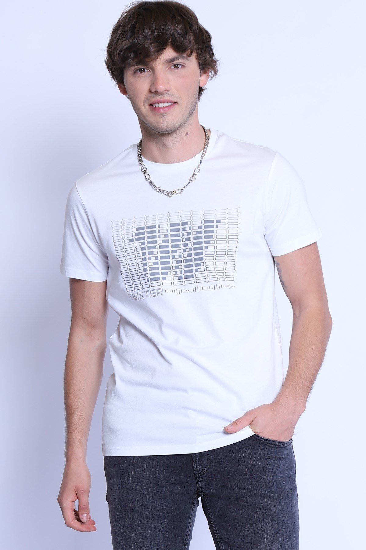 Erkek   Bisiklet Yaka Tshirt Ets 2082 ab BEYAZErkek   Bisiklet Yaka Tshirt Ets 2082 ab BEYAZ