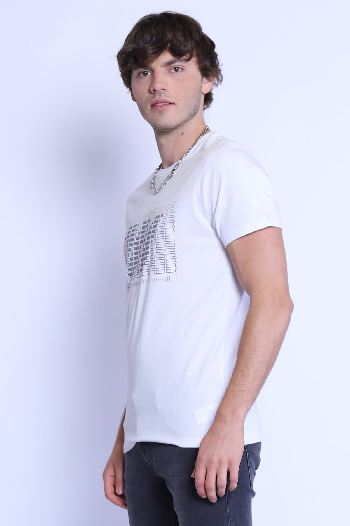Erkek   Bisiklet Yaka Tshirt Ets 2082 ab BEYAZErkek   Bisiklet Yaka Tshirt Ets 2082 ab BEYAZ