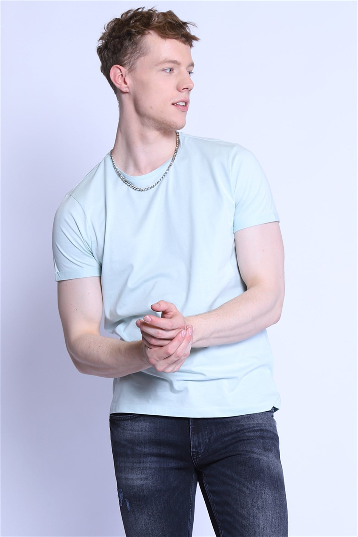 Erkek   Bisiklet Yaka Tshirt Ets 1828 A.MİNTErkek   Bisiklet Yaka Tshirt Ets 1828 A.MİNT