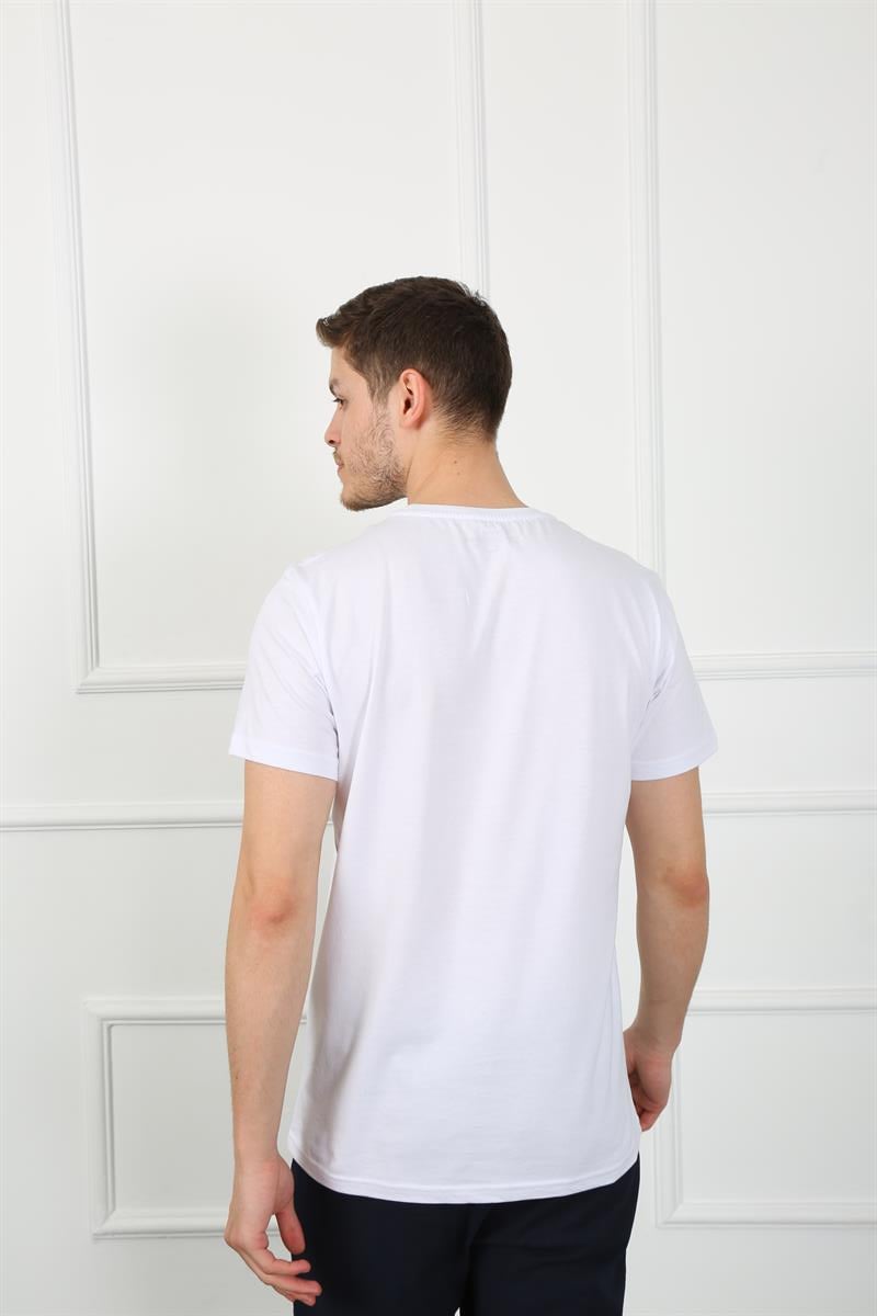 Erkek   Bisiklet Yaka Tshirt Ets 2075 BEYAZErkek   Bisiklet Yaka Tshirt Ets 2075 BEYAZ