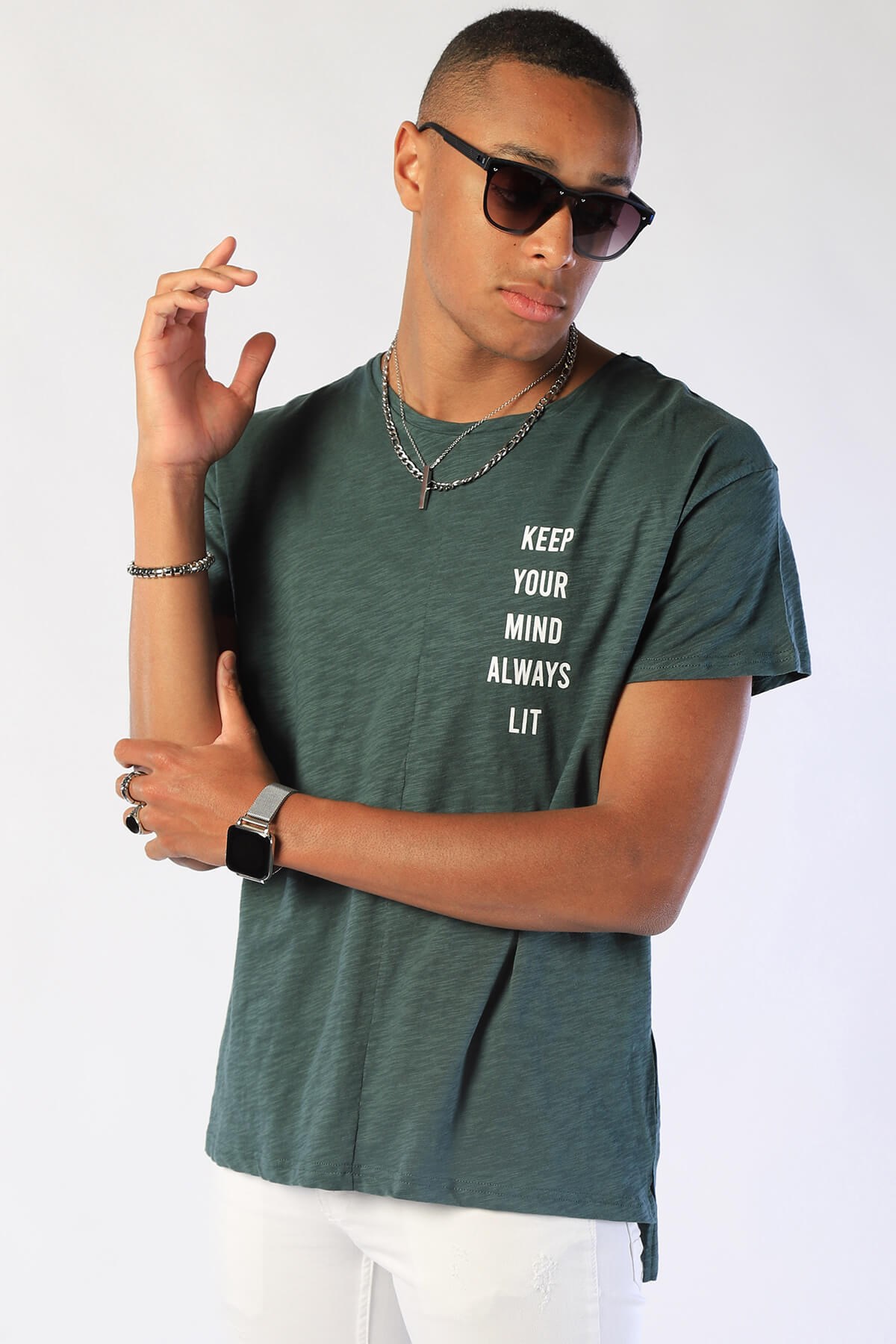 Erkek Loose Long   Tshirt Ets 2046 ÇAMErkek Loose Long   Tshirt Ets 2046 ÇAM