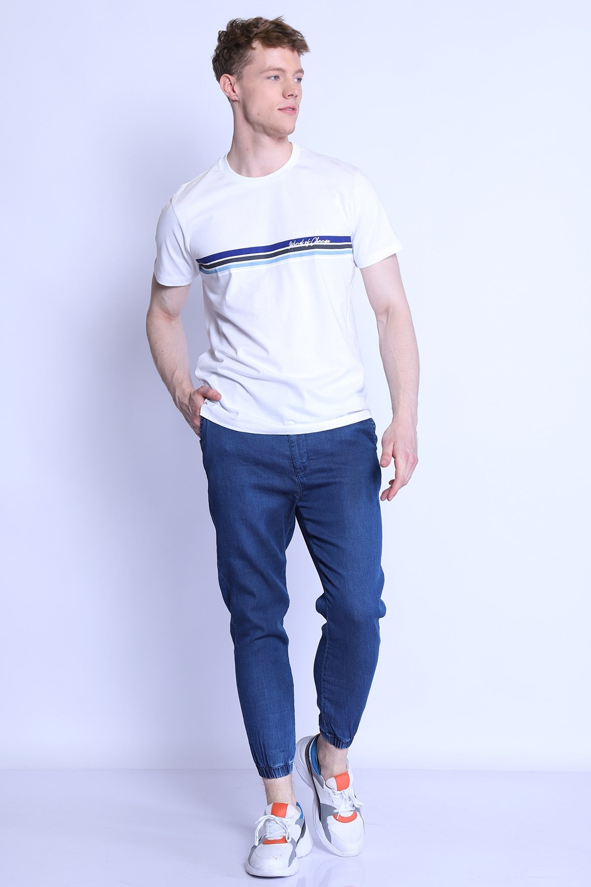 Erkek    Pantolon Slim jogger-003-02 BlueErkek    Pantolon Slim jogger-003-02 Blue