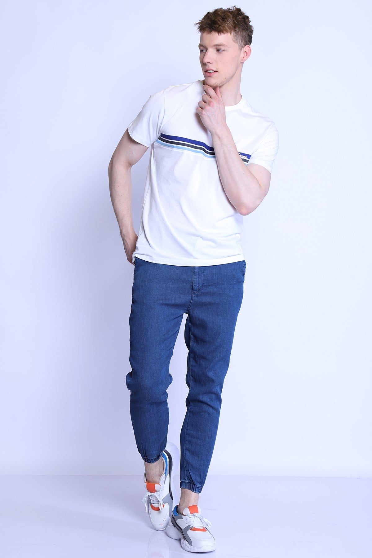 Erkek    Pantolon Slim jogger-003-02 BlueErkek    Pantolon Slim jogger-003-02 Blue