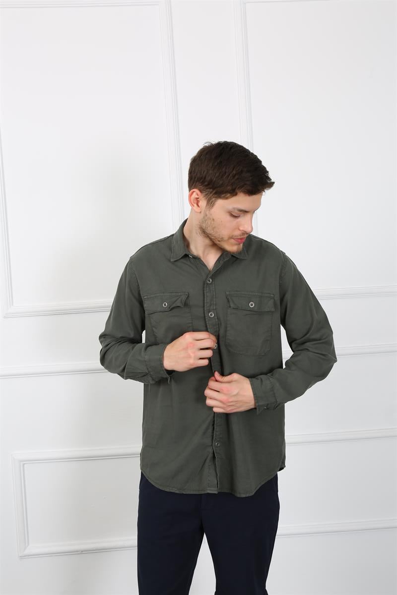 Erkek Regular Fit Gömlek Eg 1833-01 OLIVEErkek Regular Fit Gömlek Eg 1833-01 OLIVE