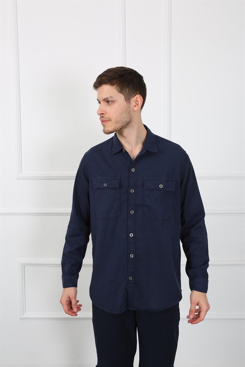 Erkek Regular Fit Gömlek Eg 1833-01 LACIVERTErkek Regular Fit Gömlek Eg 1833-01 LACIVERT