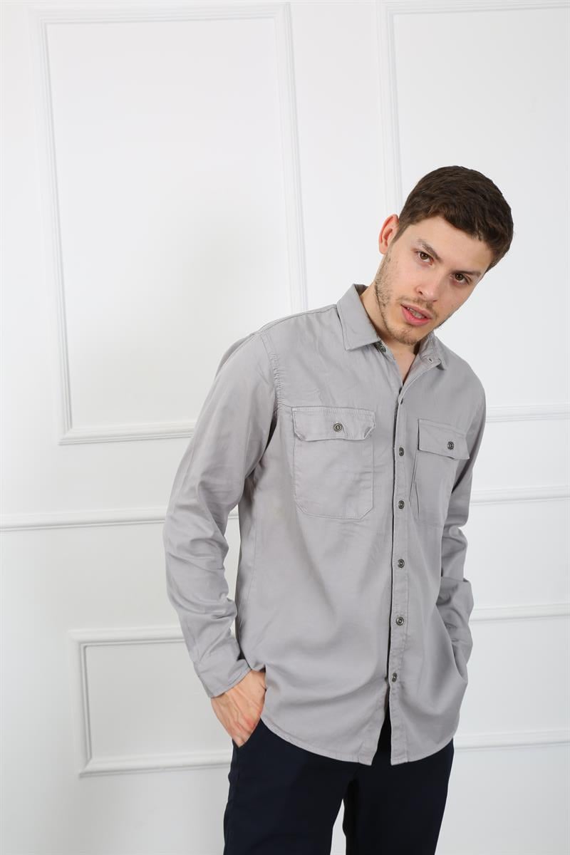 Erkek Regular Fit Gömlek Eg 1833-01 TAŞErkek Regular Fit Gömlek Eg 1833-01 TAŞ