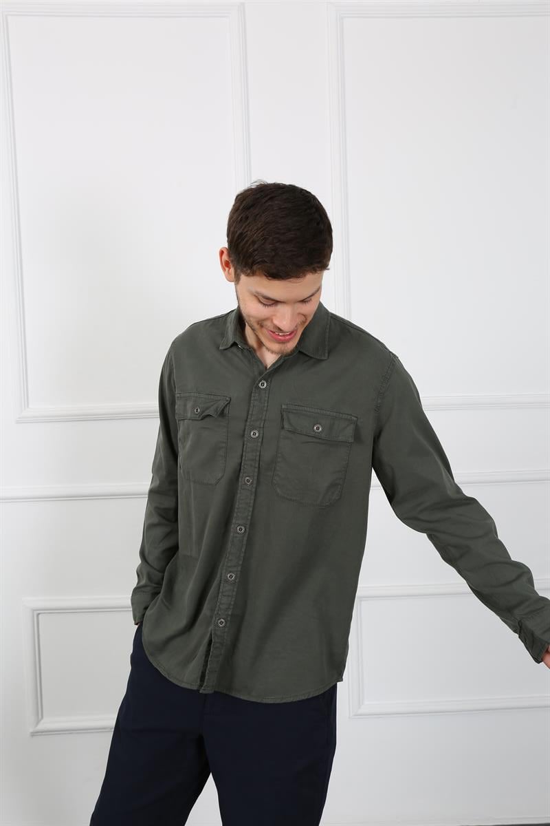 Erkek Regular Fit Gömlek Eg 1833-01 OLIVEErkek Regular Fit Gömlek Eg 1833-01 OLIVE