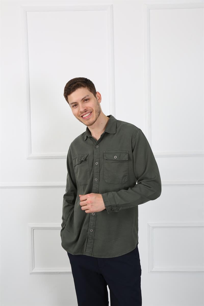 Erkek Regular Fit Gömlek Eg 1833-01 OLIVEErkek Regular Fit Gömlek Eg 1833-01 OLIVE