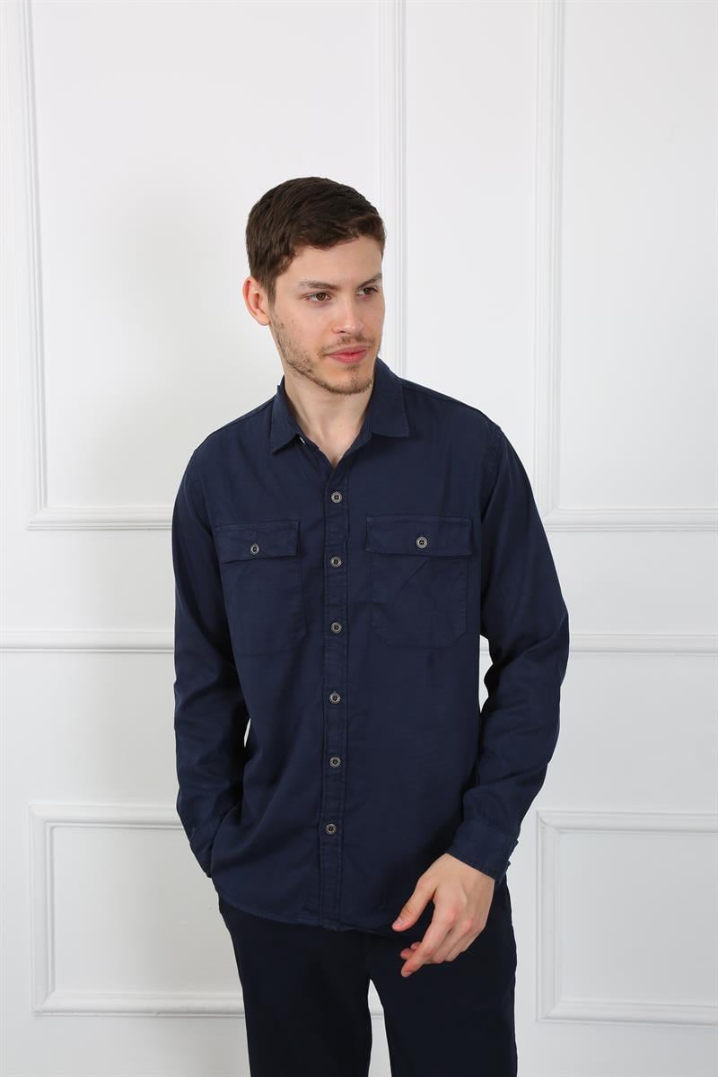 Erkek Regular Fit Gömlek Eg 1833-01 LACIVERTErkek Regular Fit Gömlek Eg 1833-01 LACIVERT