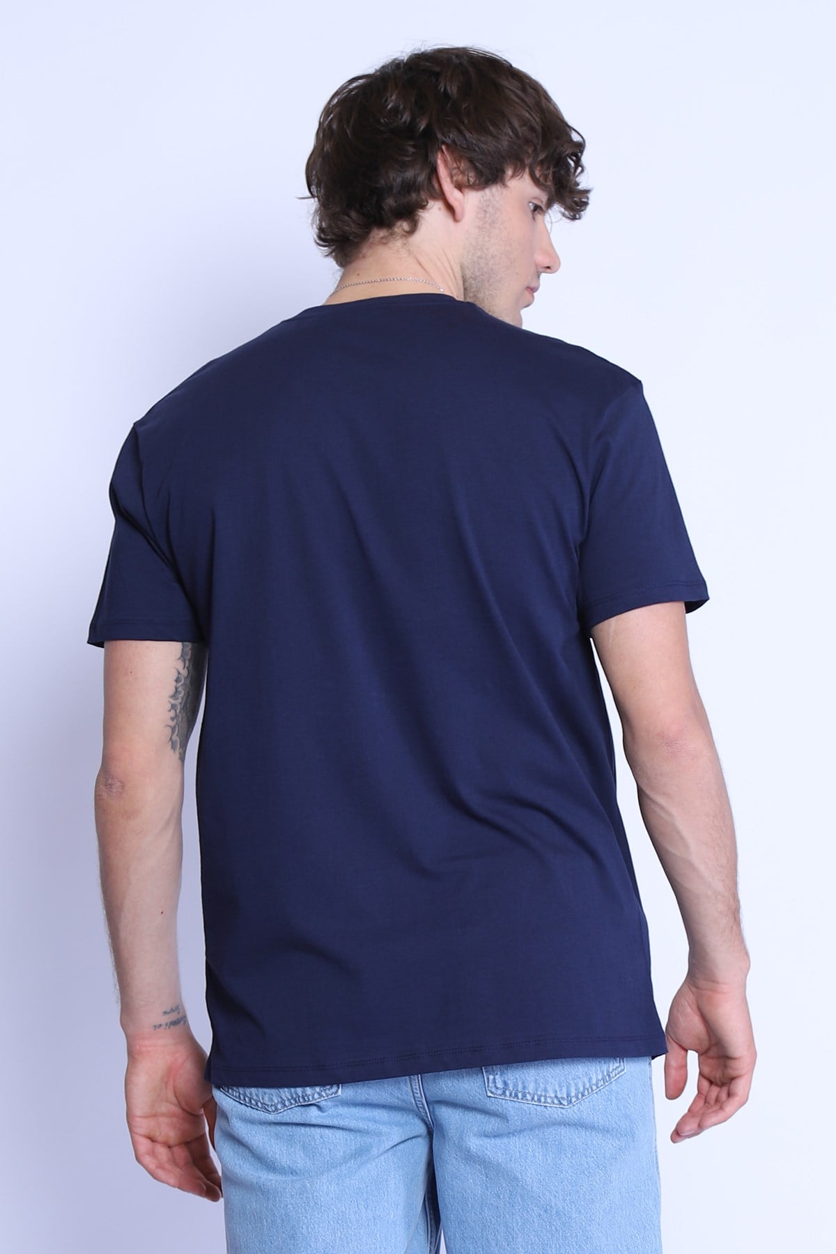 Erkek Relaxed  Bisiklet Yaka Tshirt Ets 2154 LACIVERT-BEYAZErkek Relaxed  Bisiklet Yaka Tshirt Ets 2154 LACIVERT-BEYAZ