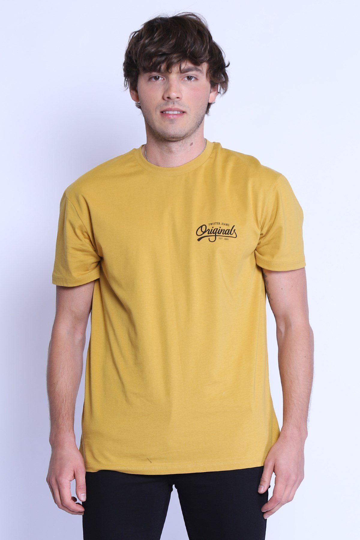 Erkek Relaxed  Bisiklet Yaka Tshirt Ets 2154 OKSİT-SİYAHErkek Relaxed  Bisiklet Yaka Tshirt Ets 2154 OKSİT-SİYAH