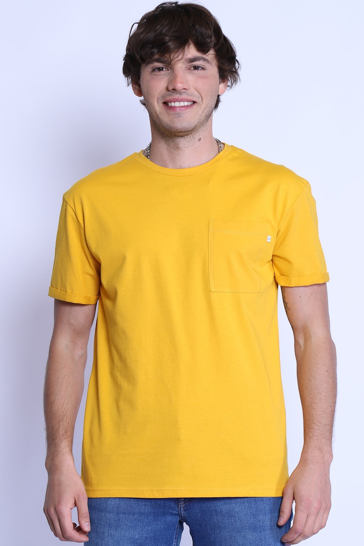Erkek Relaxed  Bisiklet Yaka Tshirt Ets 2037 K.SARIErkek Relaxed  Bisiklet Yaka Tshirt Ets 2037 K.SARI