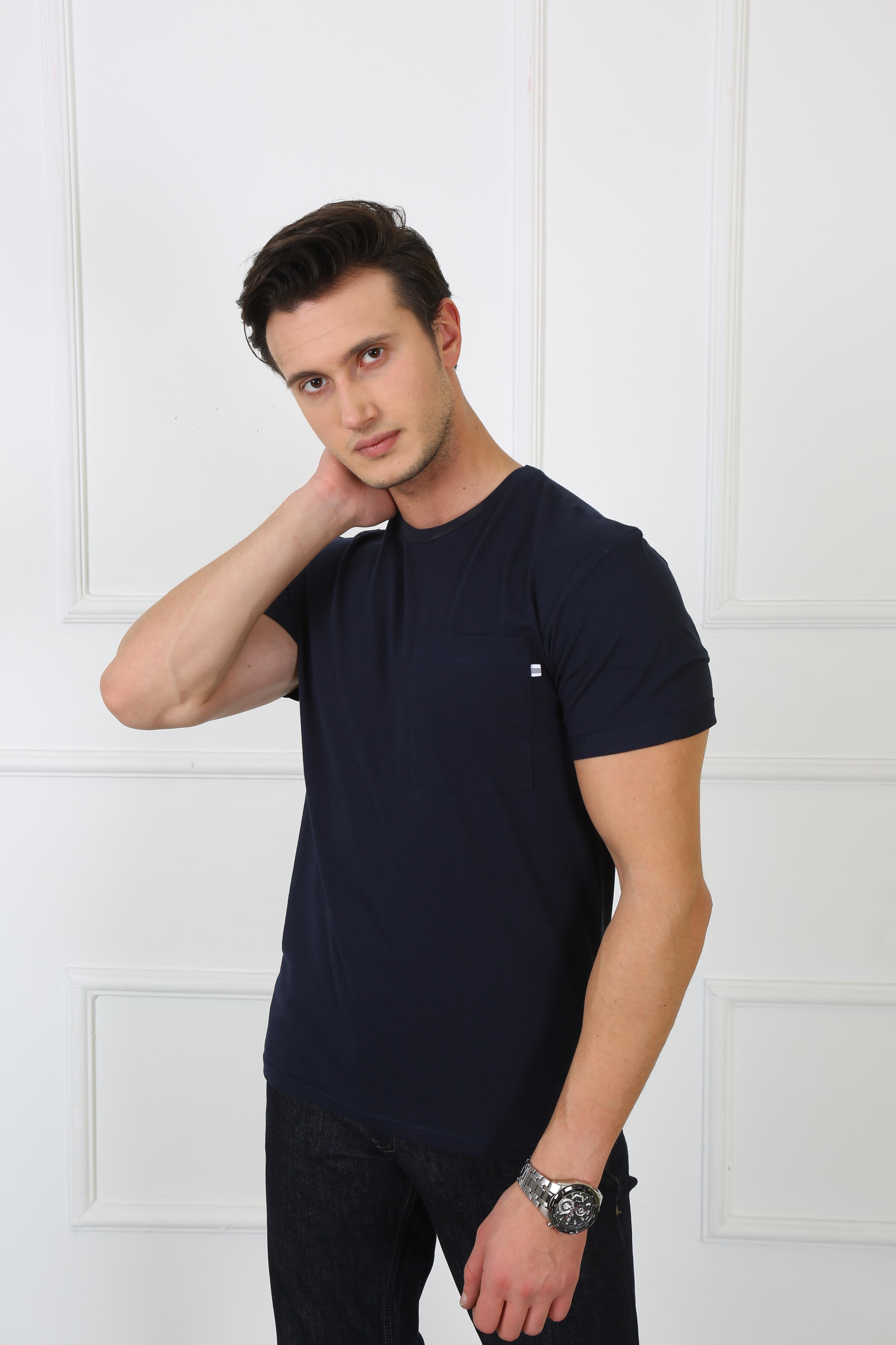 Erkek Relaxed  Bisiklet Yaka Tshirt Ets 2037 LACIVERTErkek Relaxed  Bisiklet Yaka Tshirt Ets 2037 LACIVERT