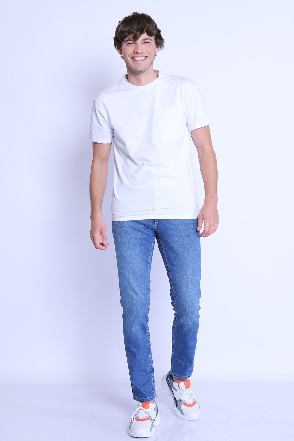 Erkek Relaxed  Bisiklet Yaka Tshirt Ets 2037 BEYAZErkek Relaxed  Bisiklet Yaka Tshirt Ets 2037 BEYAZ
