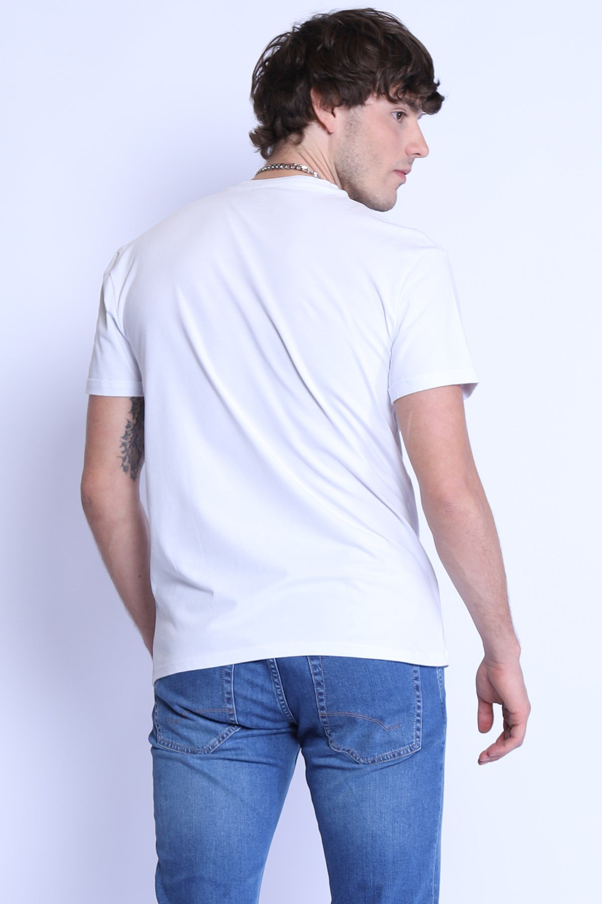 Erkek Relaxed  Bisiklet Yaka Tshirt Ets 2037 BEYAZErkek Relaxed  Bisiklet Yaka Tshirt Ets 2037 BEYAZ