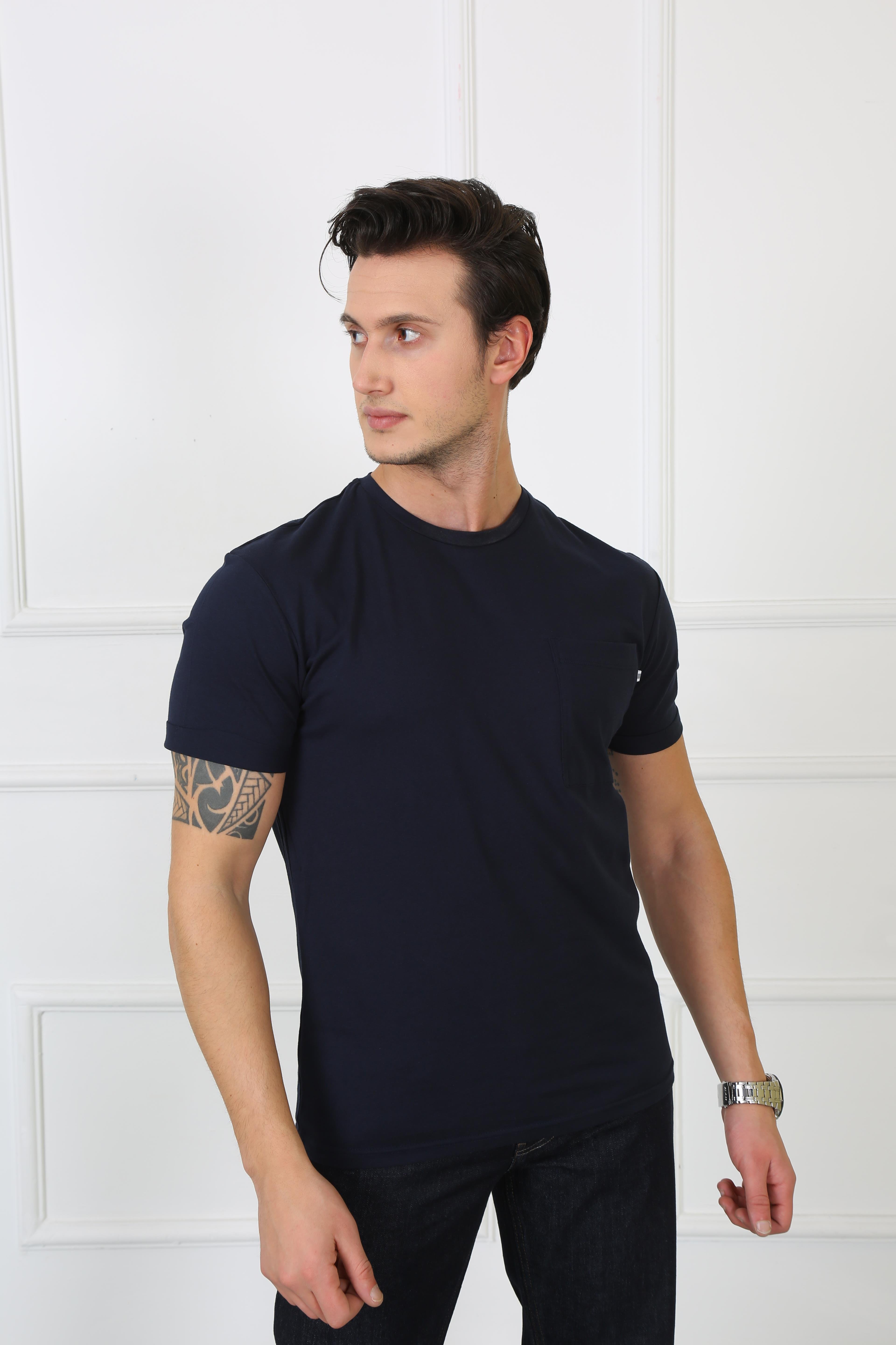 Erkek Relaxed  Bisiklet Yaka Tshirt Ets 2037 LACIVERTErkek Relaxed  Bisiklet Yaka Tshirt Ets 2037 LACIVERT
