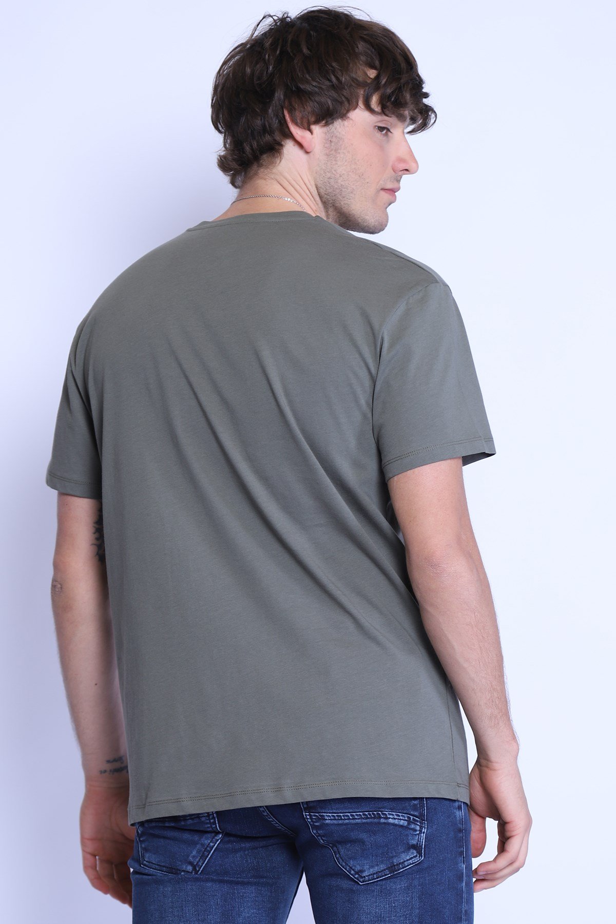 Erkek Relaxed  Bisiklet Yaka Tshirt Ets 2154 A.HAKİ-TURUNCUErkek Relaxed  Bisiklet Yaka Tshirt Ets 2154 A.HAKİ-TURUNCU