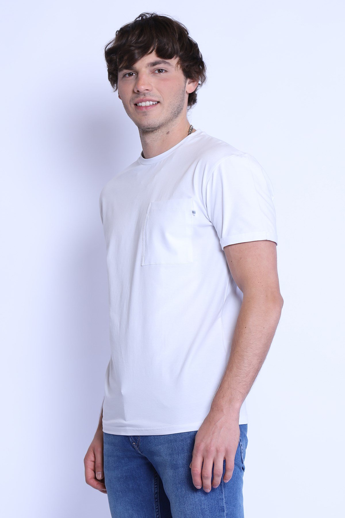 Erkek Relaxed  Bisiklet Yaka Tshirt Ets 2037 BEYAZErkek Relaxed  Bisiklet Yaka Tshirt Ets 2037 BEYAZ