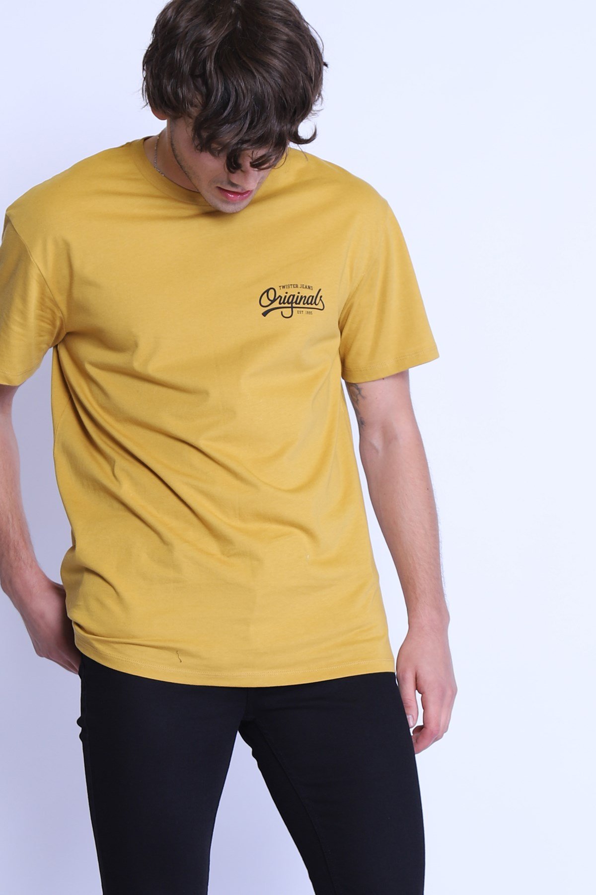 Erkek Relaxed  Bisiklet Yaka Tshirt Ets 2154 OKSİT-SİYAHErkek Relaxed  Bisiklet Yaka Tshirt Ets 2154 OKSİT-SİYAH