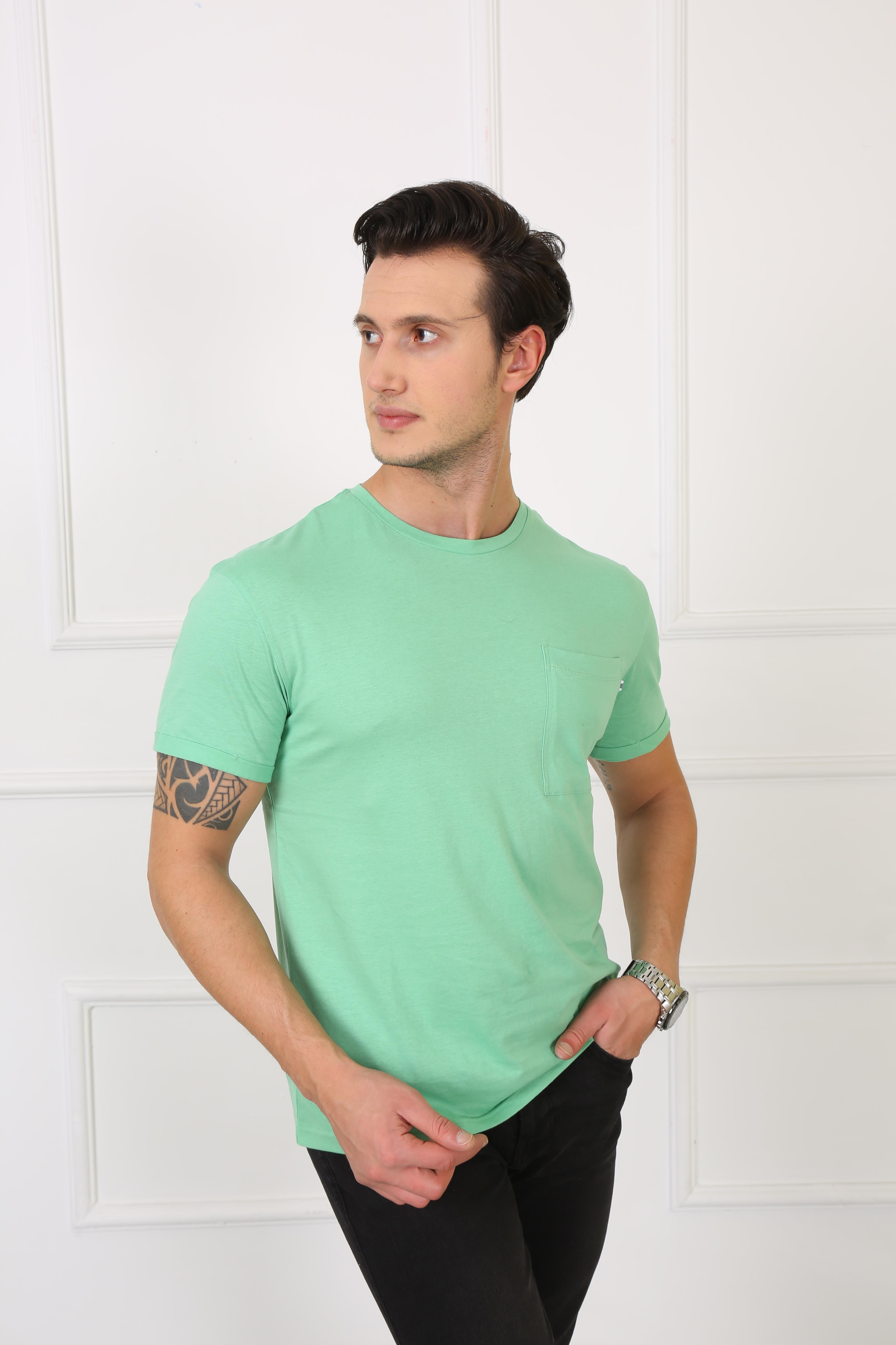 Erkek Relaxed  Bisiklet Yaka Tshirt Ets 2037 A.YEŞİLErkek Relaxed  Bisiklet Yaka Tshirt Ets 2037 A.YEŞİL