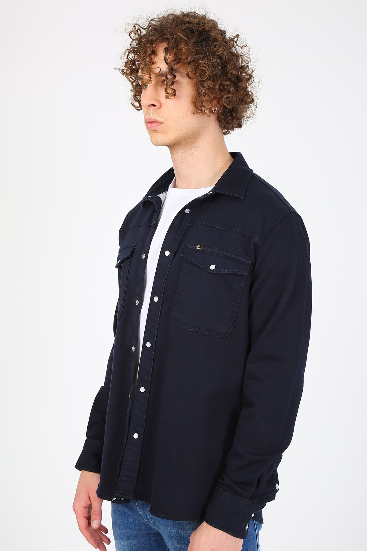 Erkek Relaxed Gömlek Eg 1837-01 Navy BlueErkek Relaxed Gömlek Eg 1837-01 Navy Blue