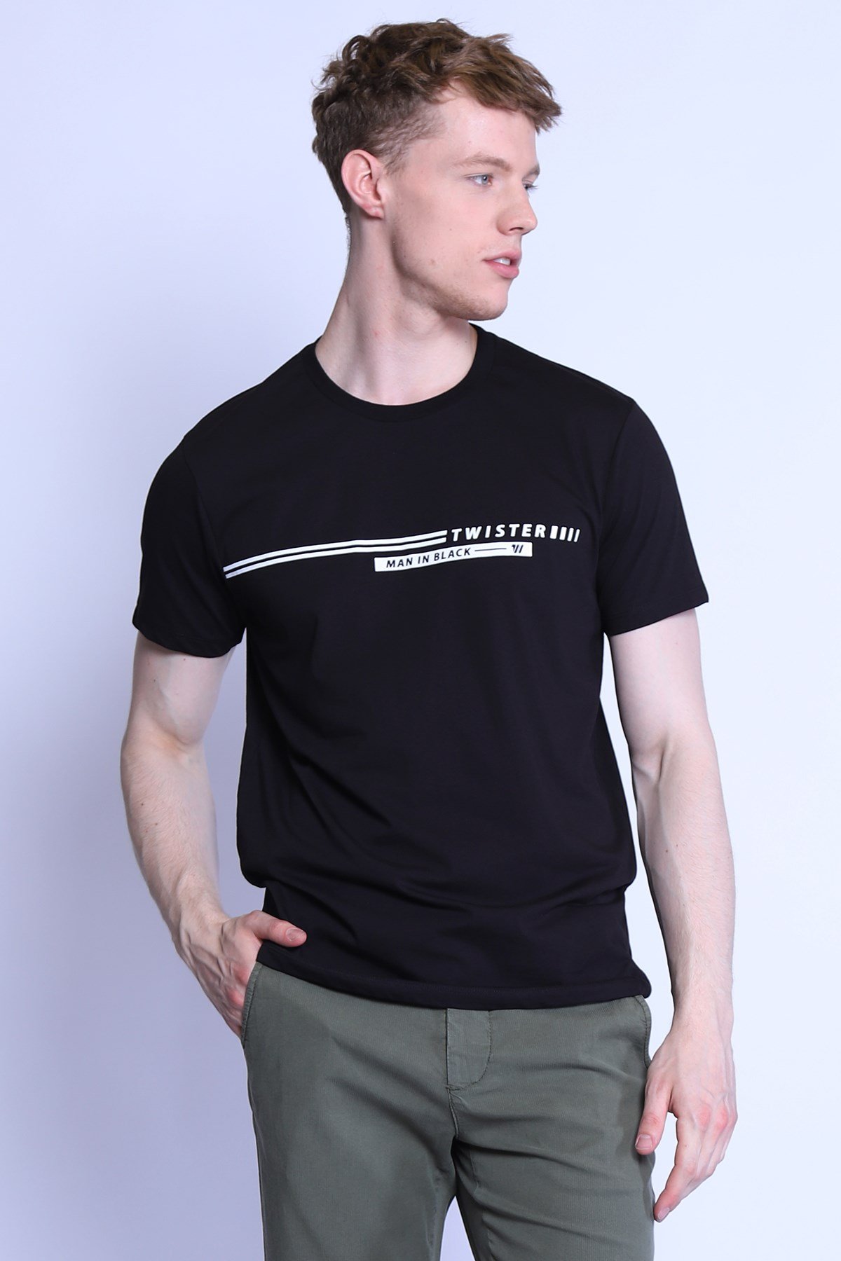 Erkek Slim Fit  Bisiklet Yaka Tshirt Ets 2080 ab SIYAHErkek Slim Fit  Bisiklet Yaka Tshirt Ets 2080 ab SIYAH